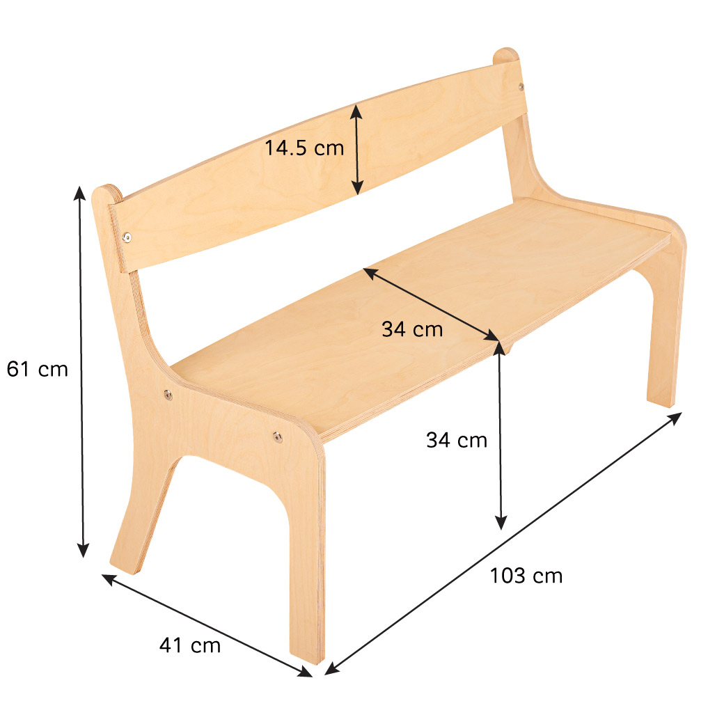 Banca Montessori de Abedul para Niños – Resistente, Cómoda y de Diseño Natural