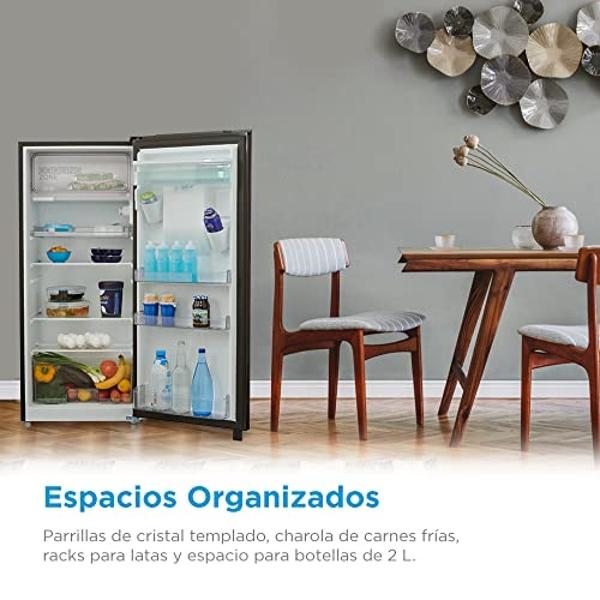 Midea MRD190CCDLSW Refrigerador Single Door Low Frost Jazz Black 7 Pies Cúbicos