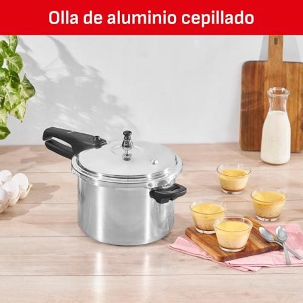 T-fal Olla Express de aluminio 6 litros, ¡Máxima seguridad! Olla de Presión que garantiza resultados perfectos en todo momento, 92160PC.