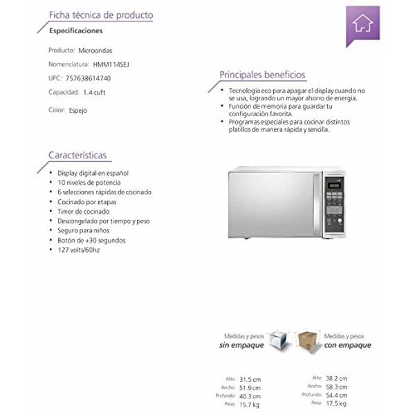 Mabe HMM114SEJ Microondas 1.4 Espejo