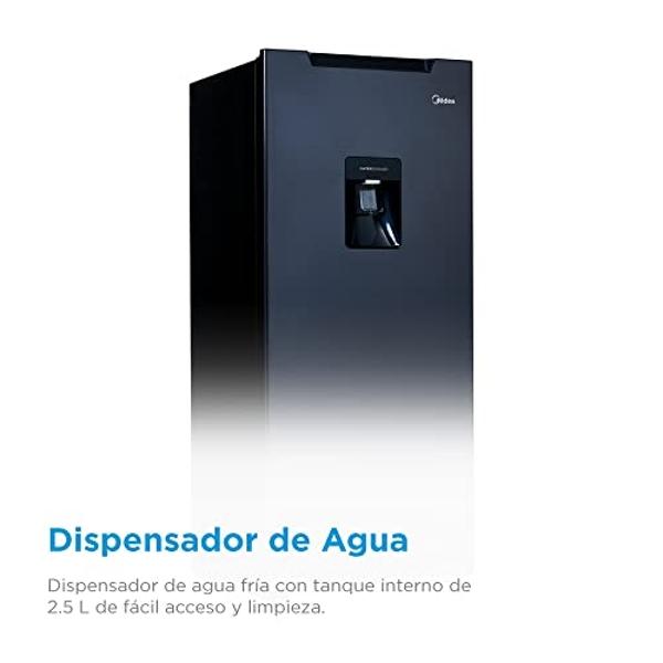 Midea MRD190CCDLSW Refrigerador Single Door Low Frost Jazz Black 7 Pies Cúbicos