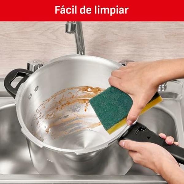 T-fal Olla Express de aluminio 6 litros, ¡Máxima seguridad! Olla de Presión que garantiza resultados perfectos en todo momento, 92160PC.