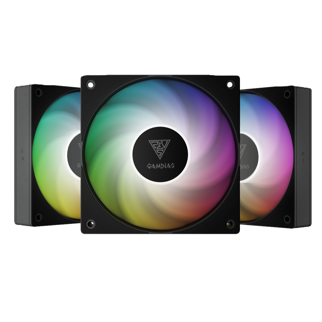 VENTILADOR GAMDIAS NOTUS M1 3X120 NEGRO ARGB NOTUS M1-1203 ARGB