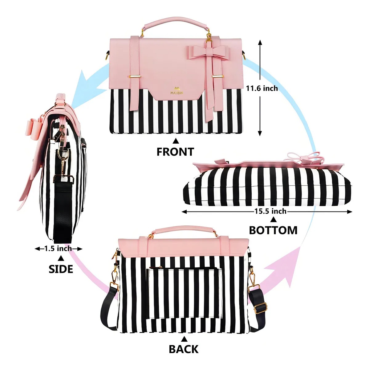 Maletín Bolsa Para Laptop Dama 15.6 Pulgadas, Matein 1339, Mochilas Para Mujer