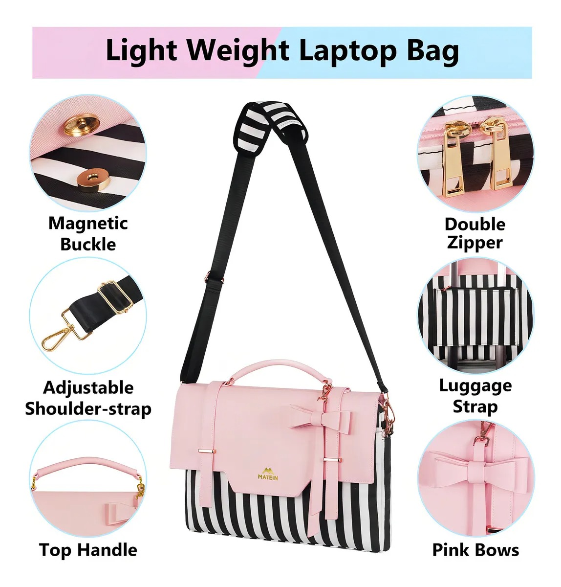 Maletín Bolsa Para Laptop Dama 15.6 Pulgadas, Matein 1339, Mochilas Para Mujer