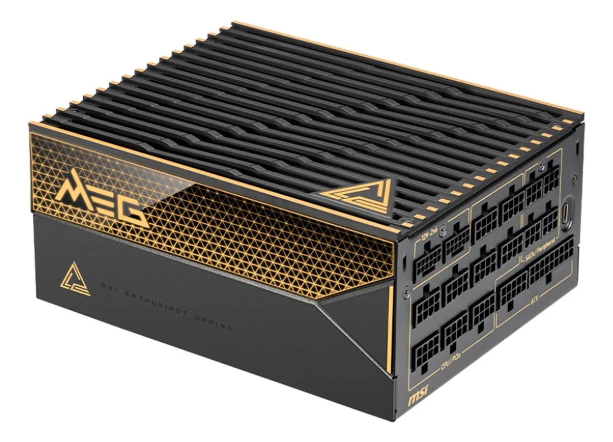 FUENTE MSI MEG AI1600T 1600W 80 PLUS TITANIUM PCIE 5.1 FULL MODULAR ATX MEG AI1600T PCIE5