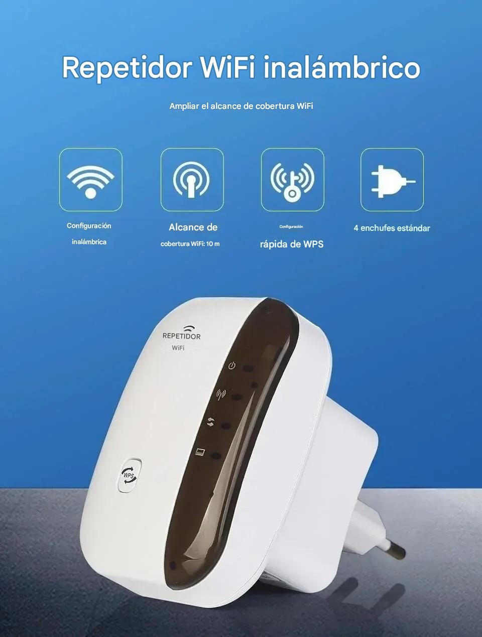 Repetidor Amplificador rj45 Wifi negro 300mbps casa negocio Inalámbrico Extensor RJ45 internet cel
