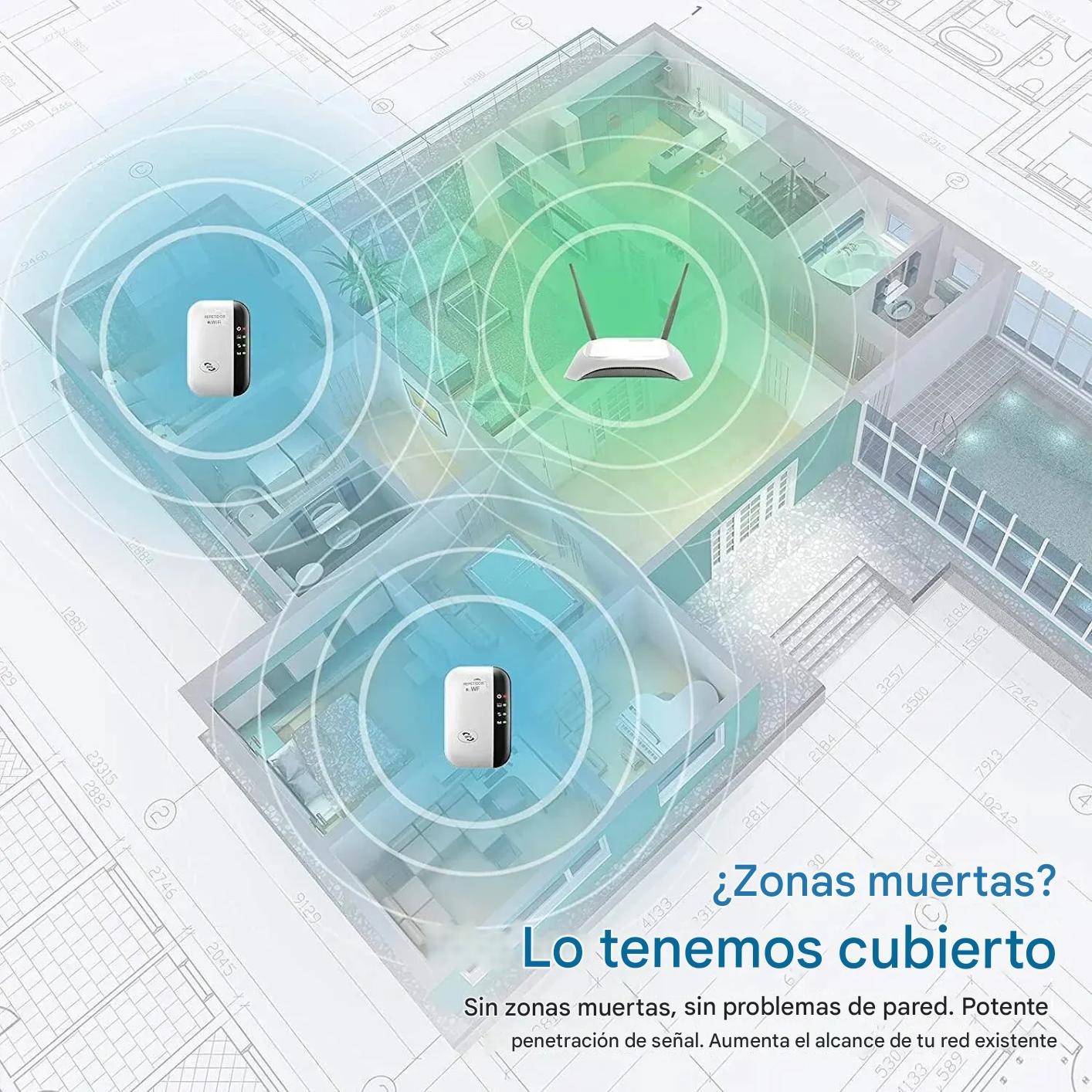 Repetidor Amplificador rj45 Wifi negro 300mbps casa negocio Inalámbrico Extensor RJ45 internet cel