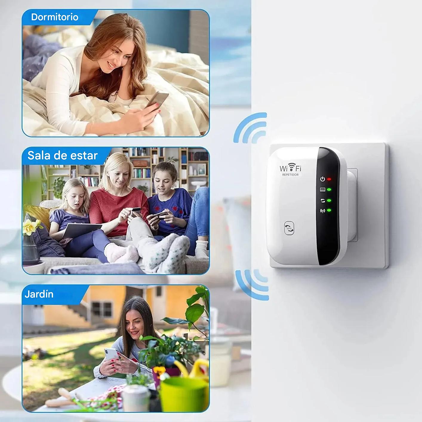 Repetidor Amplificador rj45 Wifi negro 300mbps casa negocio Inalámbrico Extensor RJ45 internet cel