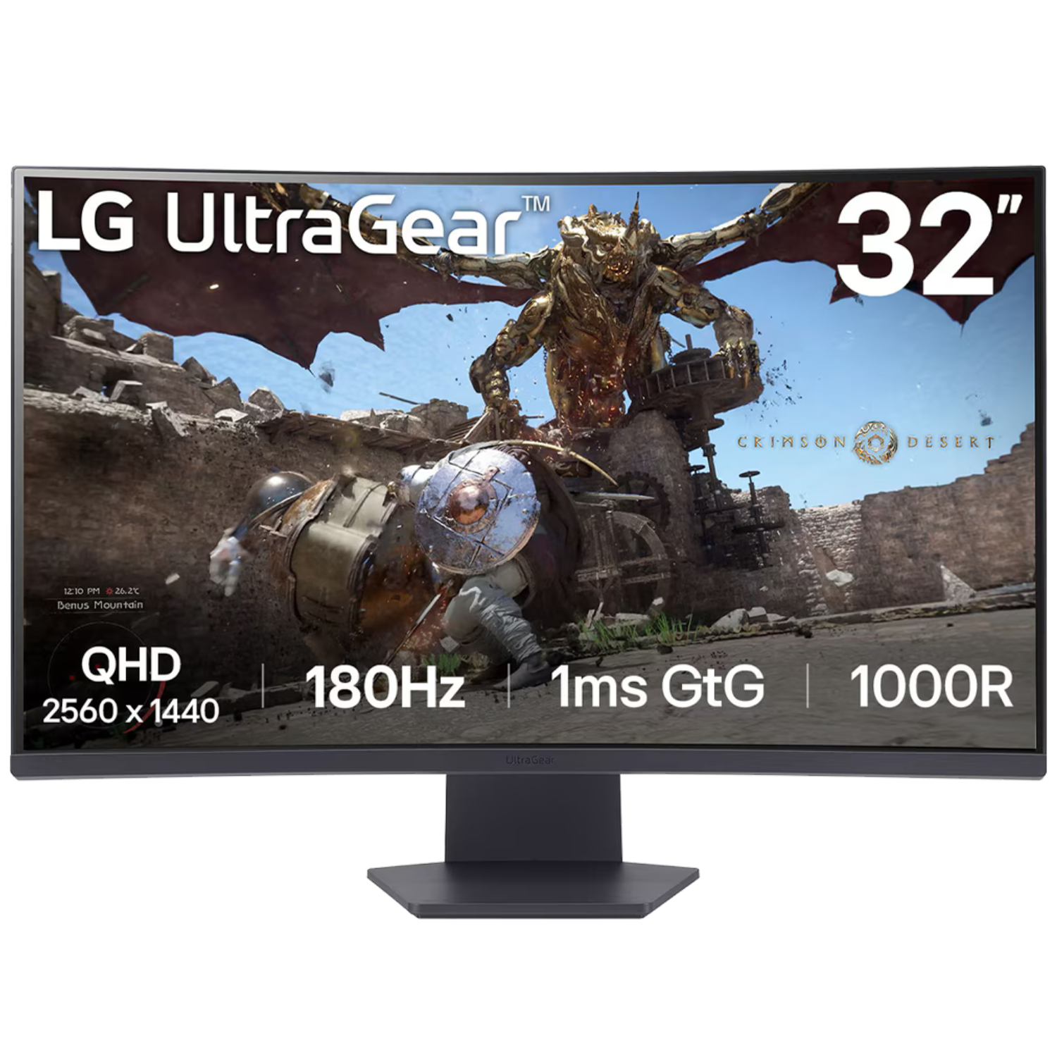 Monitor LG UltraGear 32 QHD Curvo, 180Hz, 1ms, FreeSync
