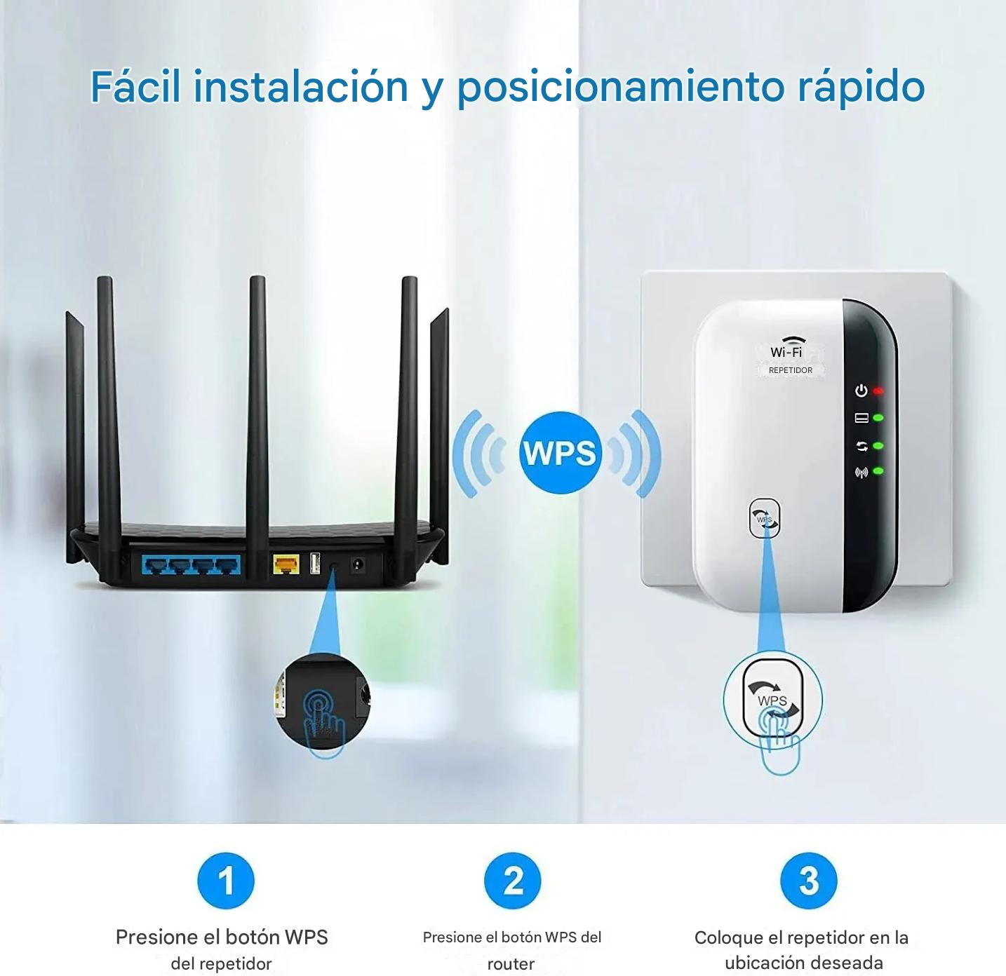 Repetidor Amplificador rj45 Wifi negro 300mbps casa negocio Inalámbrico Extensor RJ45 internet cel