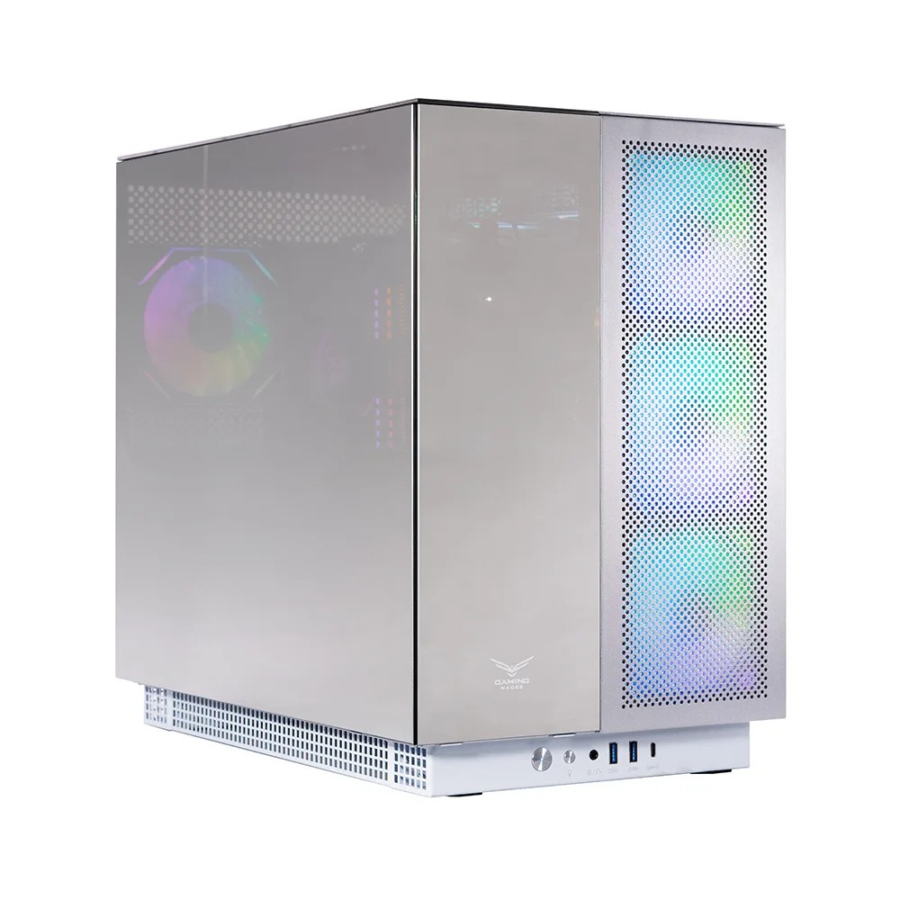GABINETE NACEB AETHER E-ATX ARGB 4VENT S/FUENTE CRISTAL BLANCO NA-0640