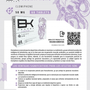 Clomiphene BK Pharma Oral Clomifeno 50mg x 60 Tabs Postciclo y Testo Natural