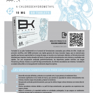 Turinabol BK Pharma Oral Metiltestosterona 10mg x 60 Tabs Fuerza y Volumen