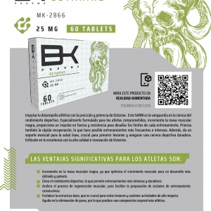 Ostarine BK Pharma Oral MK-2866 25mg x 60 Tabs Masa Magra y Recuperación