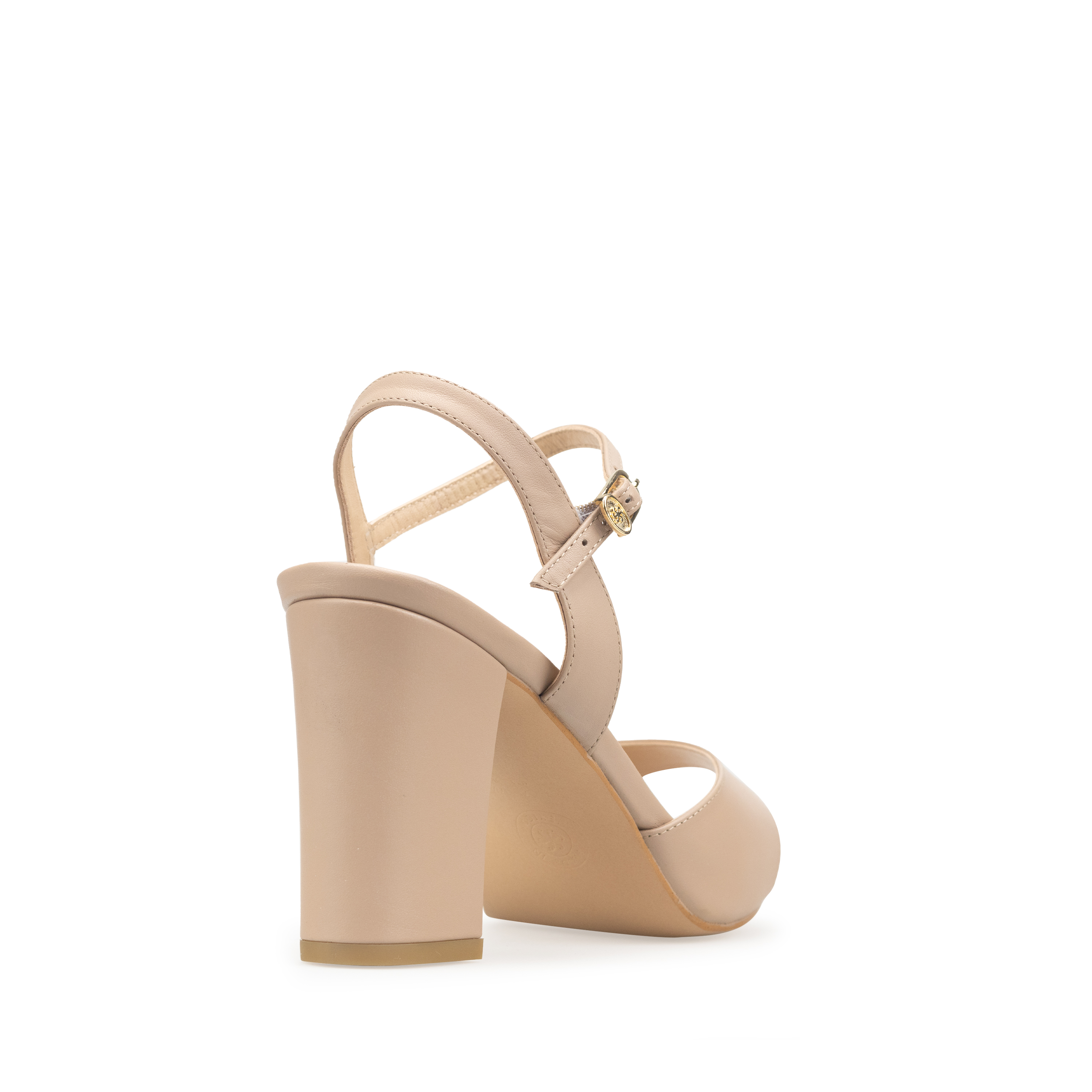 Zapatillas De Tacón Davenia De Piel Sandalia De Tacón Para Dama Mod. Olivia Nude