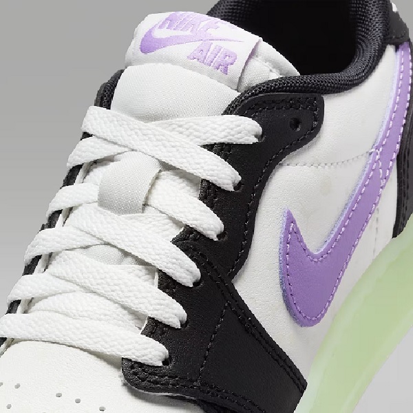Tenis Air Jordan 1 Retro Low Blanco/negro/morado Mujer Tallas #22.5 al #25