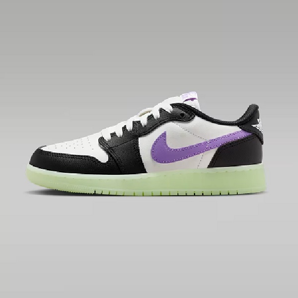 Tenis Air Jordan 1 Retro Low Blanco/negro/morado Mujer Tallas #22.5 al #25