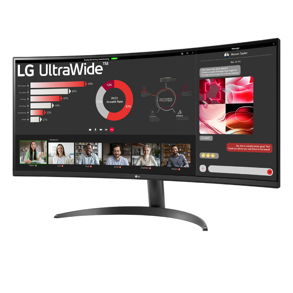 Monitor Gamer LG 34” 34WR50QK Ultrawide Curvo Negro