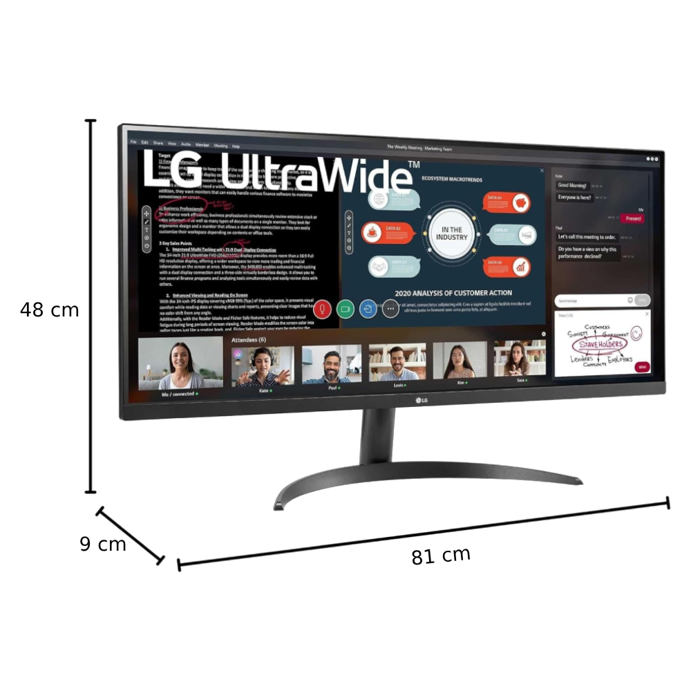 Monitor Gamer LG 34” 34WR50QK Ultrawide Curvo Negro