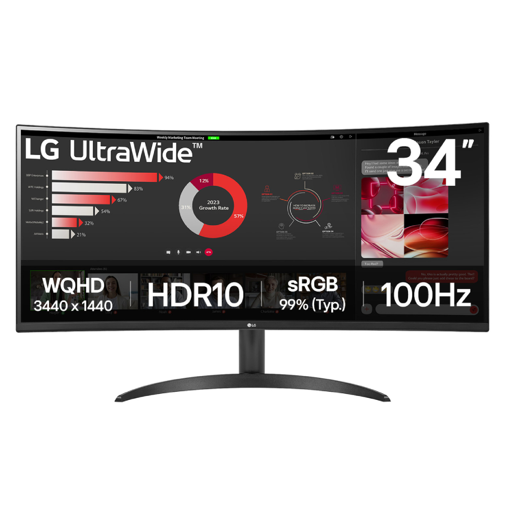 Monitor Gamer LG 34” 34WR50QK Ultrawide Curvo Negro