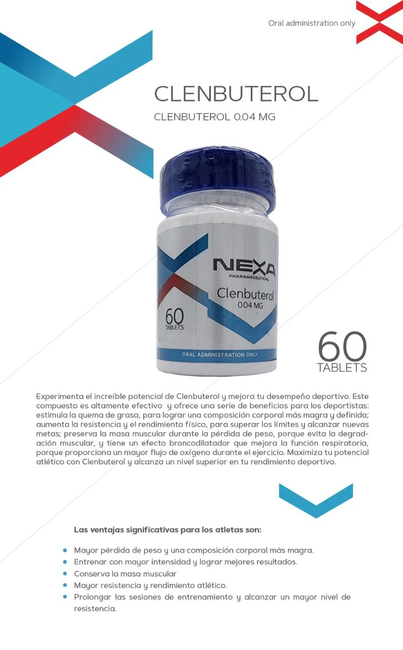 Clenbuterol Nexa Pharma Oral Clenbuterol 0.04mg x 60 Tabs Quema Grasa Rápida