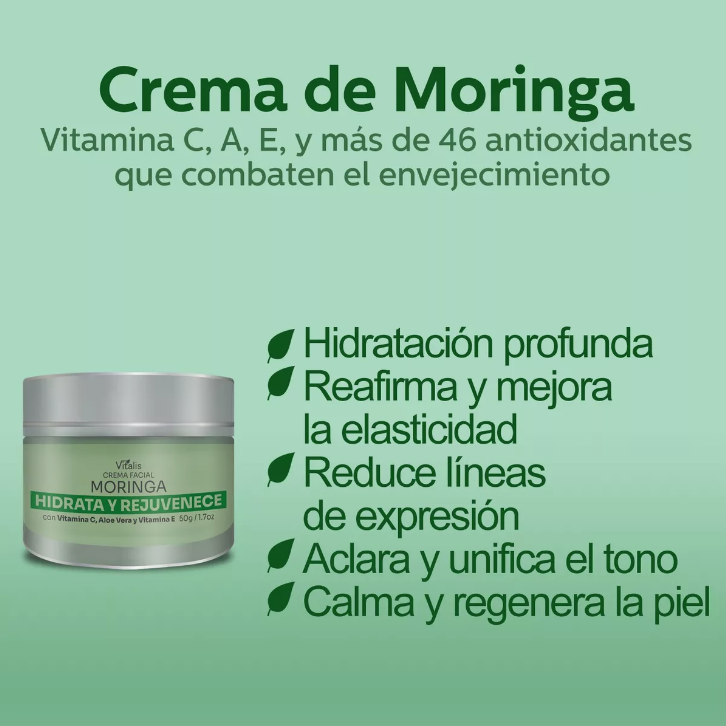 Vitalis Crema De Moringa Antiedad Hidratante Rejuvenece
