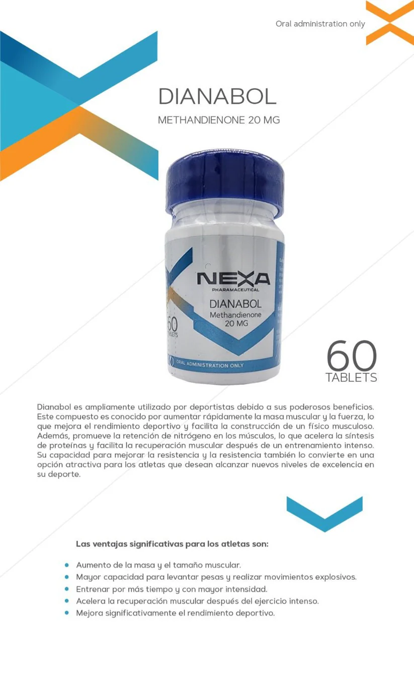 Dianabol Nexa Pharma Oral Metandrostenolona 20mg x 60 Tabs Masa Explosiva