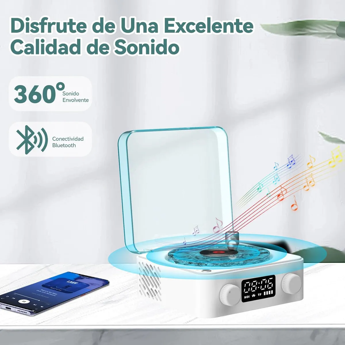 Altavoces Bocinas Bluetooth Discos De Vinilo,con Bocina