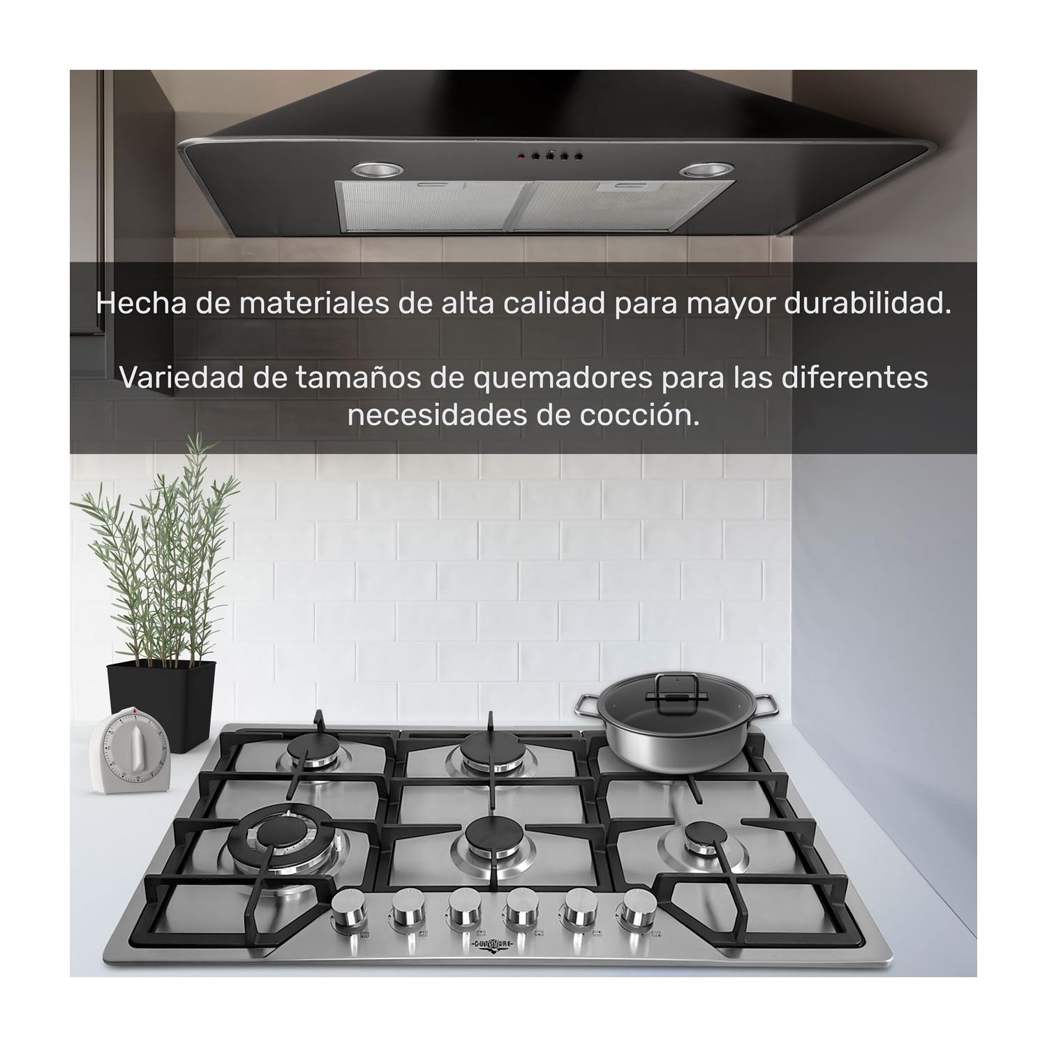 Parrilla de Gas 6 Quemadores Empotrable Acero Inoxidable Gutstark