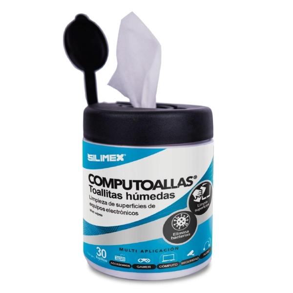 Silimex Toallas húmedas antibacteriales, para limpieza de gabinetes, equipos de cómputo, audio, vídeo y telefonía, 30 piezas