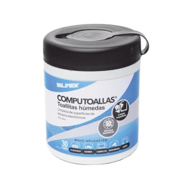 Silimex Toallas húmedas antibacteriales, para limpieza de gabinetes, equipos de cómputo, audio, vídeo y telefonía, 30 piezas