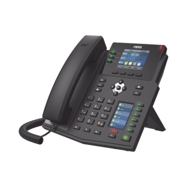 Fanvil Teléfono IP Empresarial con Estándares Europeos, 12 lineas SIP con pantalla a color, 30 teclas DSS/BLF, puertos Gigabit, IPv6, Opus y conferencia de 3 vías, PoE/DC