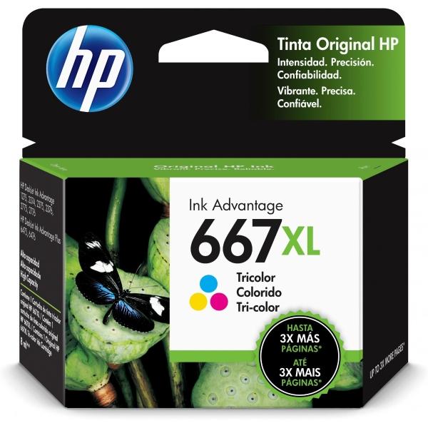 Cartucho HP 667XL Tricolor Original, 330 Páginas