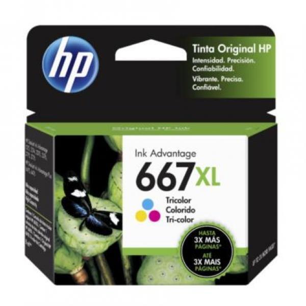 Cartucho HP 667XL Tricolor Original, 330 Páginas
