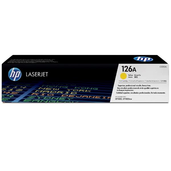 Tóner HP 126A Amarillo Original, 1000 Páginas