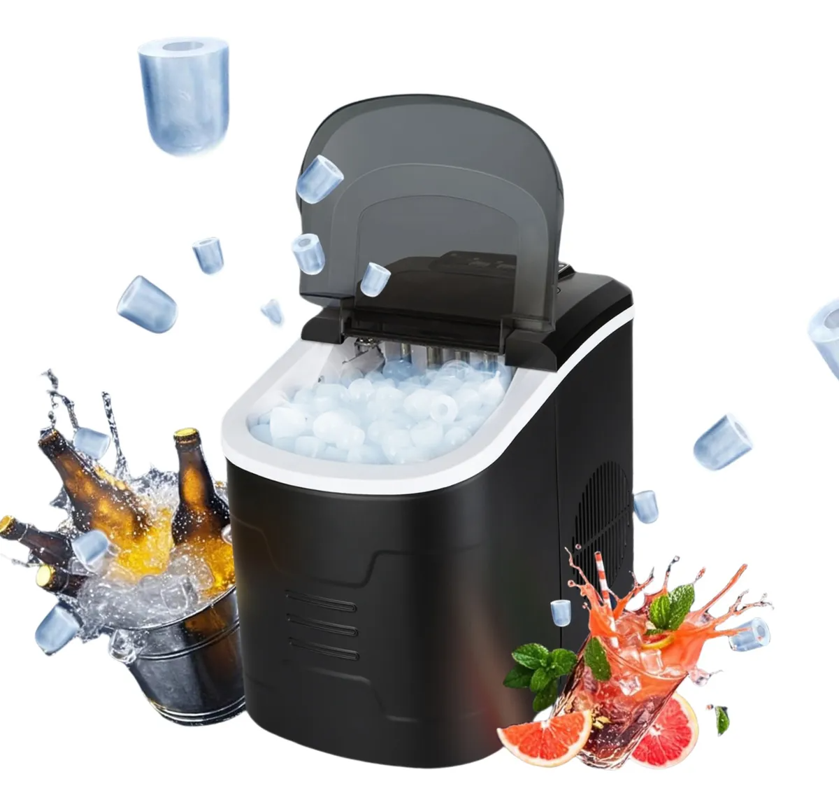 Ice Maker Maquina Para Hacer Hielo 12kg Dia Color Negro 2.2l