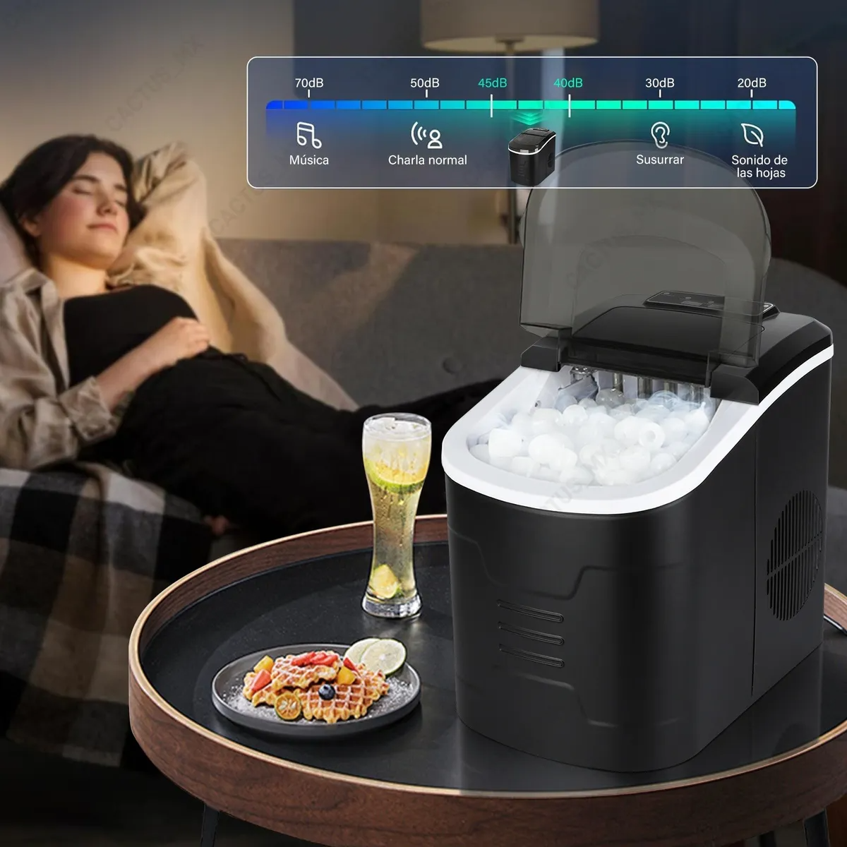 Ice Maker Maquina Para Hacer Hielo 12kg Dia Color Negro 2.2l