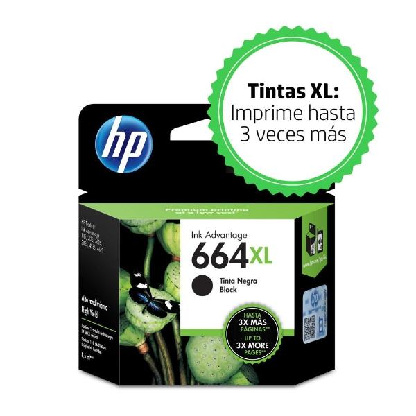 Cartucho HP 664XL Alto Rendimiento Negro Original, 480 Páginas