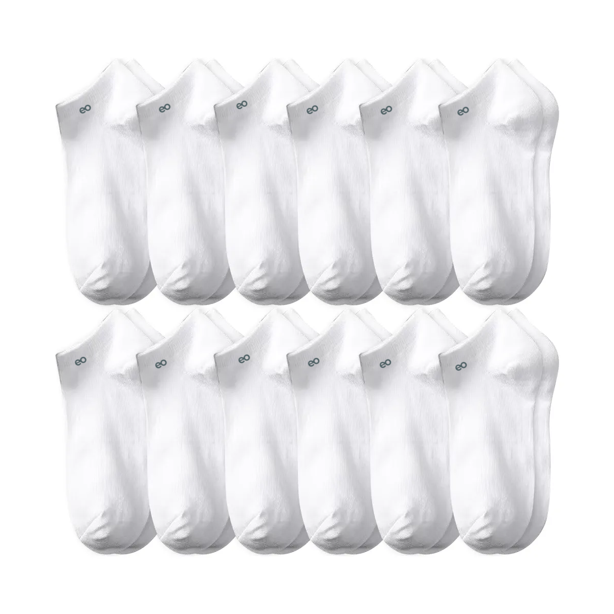 Calcetines Cortos Unisex Cómodo 12 Pares Blancpo