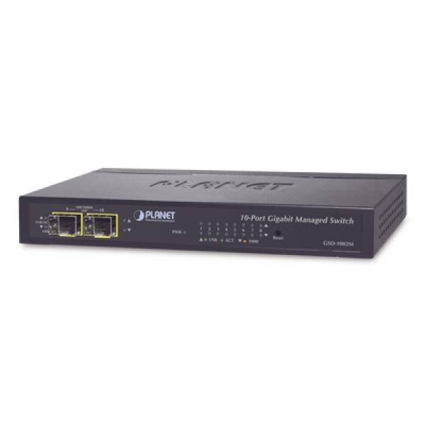 Planet Switch Administrable de Escritorio 8 puertos Giga + 2 puertos SFP