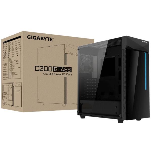 Gabinete Gigabyte C200, Midi-tower, Atx/micro-atx/mini-itx, Sin Fuente, Usb 3.1, Negro
