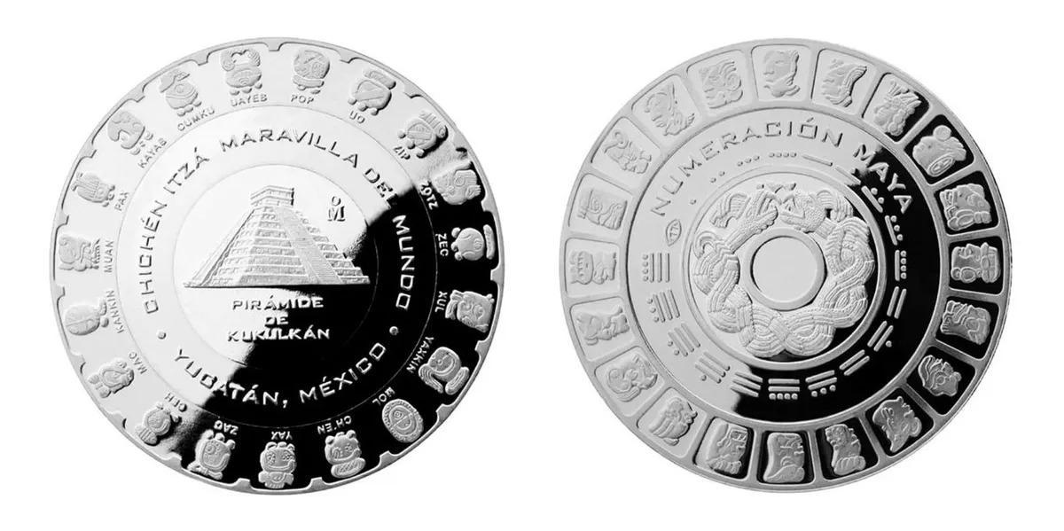 Medalla 2 Oz De Plata Pirámide De Chichen Itzá Cultura Maya