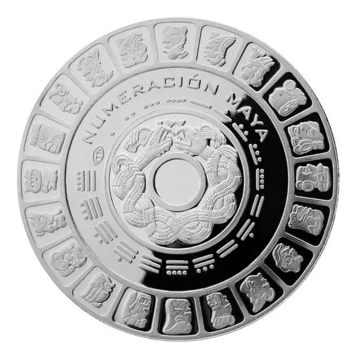 Medalla 2 Oz De Plata Pirámide De Chichen Itzá Cultura Maya