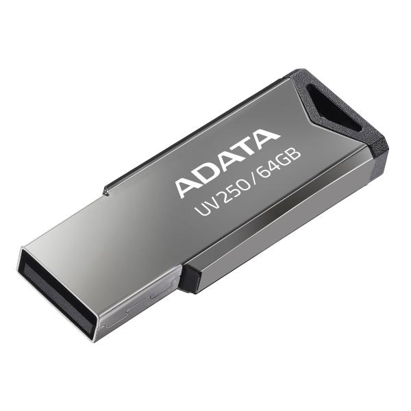 ADATA MEMORIA FLASH ADATA UV250 64GB USB 2.0 PLATA (AUV250-64G-RBK)