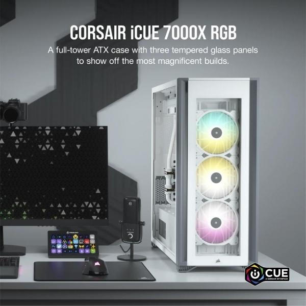 Gabinete Corsair ICUE 7000X RGB ATXMicro ATXMini-ITX, Sin Fuente