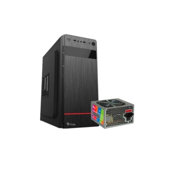 Gabinete Stylos Stpgac4b, Cubo, Atx/micro Atx/mini Itx, Usb 3.0, Con Fuente De 500w, Negro