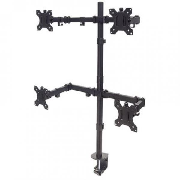 Soporte para cuatro monitores brazos de doble articulacion Manhattan.