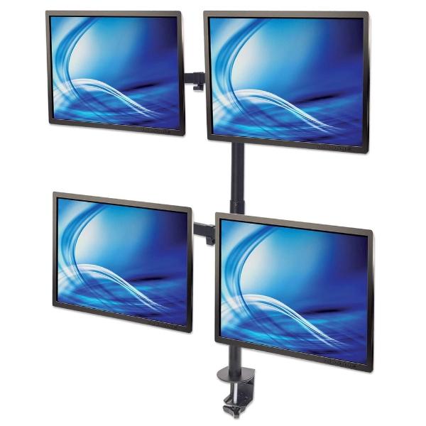 Soporte para cuatro monitores brazos de doble articulacion Manhattan.