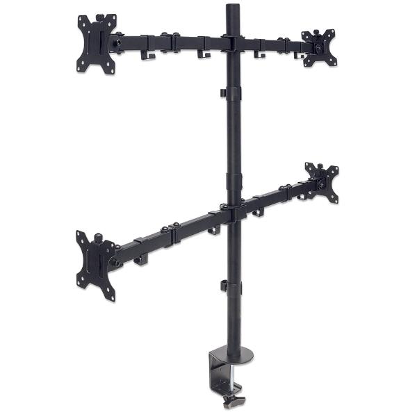 Soporte para cuatro monitores brazos de doble articulacion Manhattan.